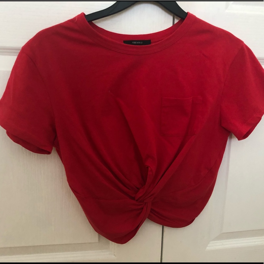 Red crop top F21